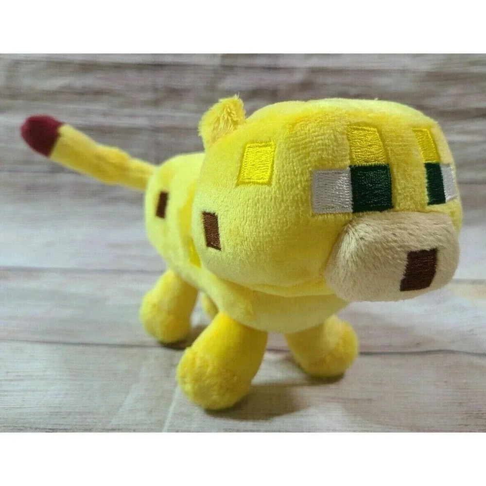 Mojang Minecraft Plush Ocelot Stuffed Animal Cheetah Yellow Brown 8" 2014